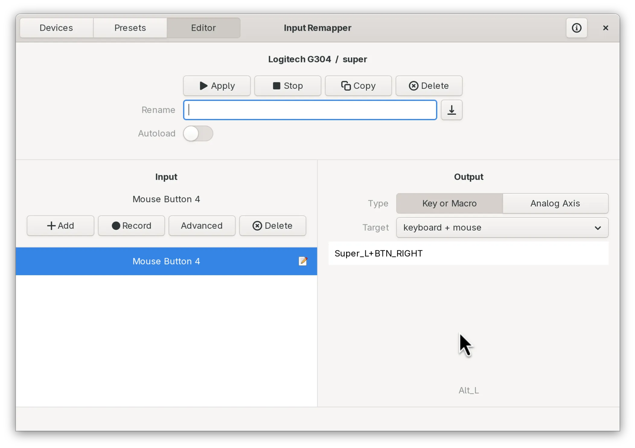 Input Remapper 鼠标侧键映射设置